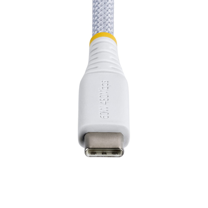 StarTech.com Cable de Carga USB-C Trenzado de 2m - Cable Cargador USB Tipo C para Portátil - Cable Resistente para Carga de Dispositivos - Trenzado de Nailon TPE - USB 2.0 - PD 60W 3A - Blanco StarTech.com Cable de Carga USB-C Trenzado de 2m - Cable Cargador USB Tipo C para Portátil - Cable Resistente para Carga de Dispositivos - Trenzado de Nailon TPE - USB 2.0 - PD 60W 3A - Blanco - Imagen 4