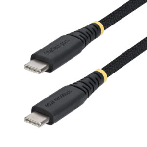 StarTech.com Cable de Carga USB-C Trenzado de TPE y Nailon de 15cm - Cable Cargador USB Tipo C - - Cable Cargador para Portátil o Tablet - Cable de Servicio Pesado - USB 2.0 - PD 60W 3A - Negro