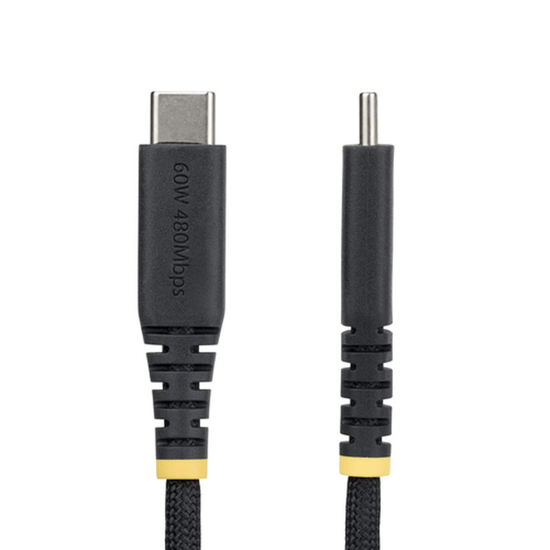 StarTech.com Cable de Carga USB-C Trenzado de TPE y Nailon de 15cm - Cable Cargador USB Tipo C - - Cable Cargador para Portátil o Tablet - Cable de Servicio Pesado - USB 2.0 - PD 60W 3A - Negro - Imagen 2