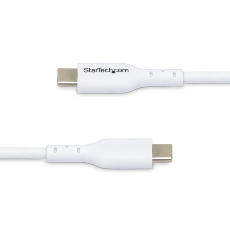 StarTech.com Paquete de 2 Cables USB-C de Carga de 2m - Cable USB Tipo C Cargador para Portátiles - USB 2.0 - PD 60W 3A - Recubrimiento de TPE - Blanco - para MacBook Air, iPhone 16 Pro Max/15 - Imagen 3