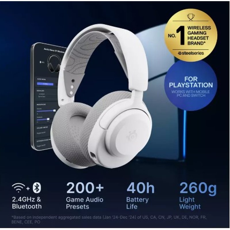 Steelseries Arctis Nova 3P Auriculares Inalámbrico Diadema Música/uso diario Bluetooth Blanco - Imagen 2