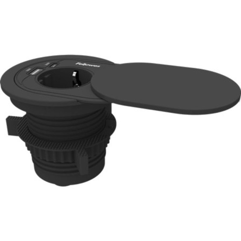 TOMA CARGA + USB A/C DIAMETRO 60/80 CM NEGRO FELLOWES 100137177 TOMA CARGA + USB A/C DIAMETRO 60/80 CM NEGRO FELLOWES 100137177 - Imagen 2