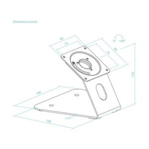 TOOQ SOPORTE MESA/PARED PARA MARCO ANTIRROBO - NEGRO (MARCO NO INCLUIDO)