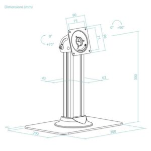 TOOQ SOPORTE MESA MARCO ANTIRROBO TABLET, NEGRO