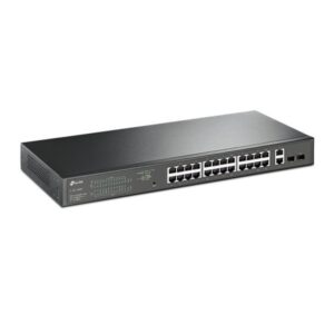 Alternative view of TP-Link TL-SG1428PE switch Gestionado L2 Gigabit Ethernet (10/100/1000) Energía sobre Ethernet (PoE) 1U Negro