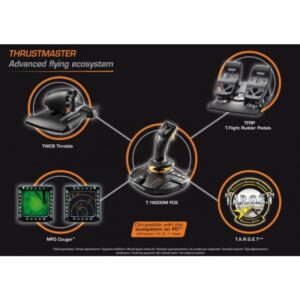 Thrustmaster T.16000M FCS Flight Pack Palanca de mando Mac,PC Analógico/Digital USB Negro