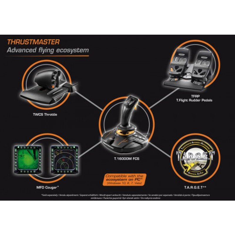 Thrustmaster T.16000M FCS Flight Pack Palanca de mando Mac,PC Analógico/Digital USB Negro - Imagen 10