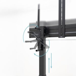 TooQ “AQUILES” Soporte de Suelo con Ruedas con Regulación de Altura para Pantallas 60"-100", Negro