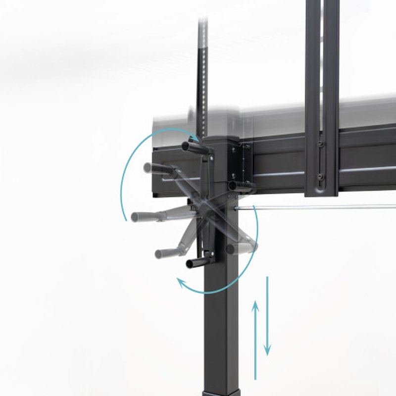 TooQ “AQUILES” Soporte de Suelo con Ruedas con Regulación de Altura para Pantallas 60"-100", Negro - Imagen 4