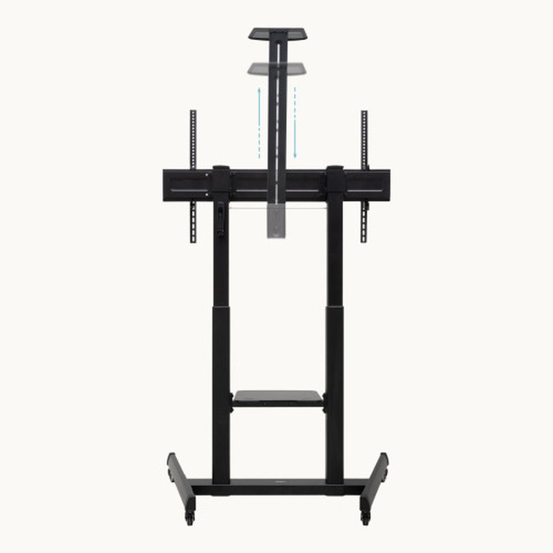 TooQ “AQUILES” Soporte de Suelo con Ruedas con Regulación de Altura para Pantallas 60"-100", Negro - Imagen 5