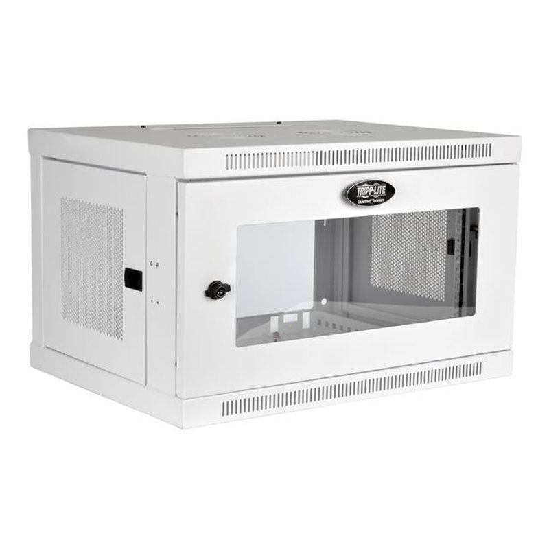 Tripp Lite SRW6UWG Gabinete Smartrack 6U de Bajo Perfil con Ajuste de Profundidad A La Altura del Interruptor para Instalación en Pared con Ventana de Acrílico Transparente, Blanco
