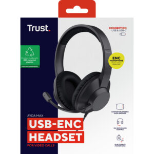 Trust Ayda Max Auriculares Alámbrico Diadema Llamadas/Música USB Type-C / USB Type-A Negro