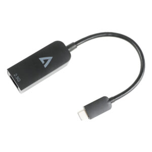 V7 Adaptador Ethernet 2.5 G USB-C macho a RJ45 hembra negro