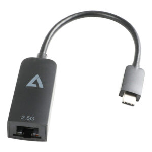 Alternative view of V7 Adaptador Ethernet 2.5 G USB-C macho a RJ45 hembra negro