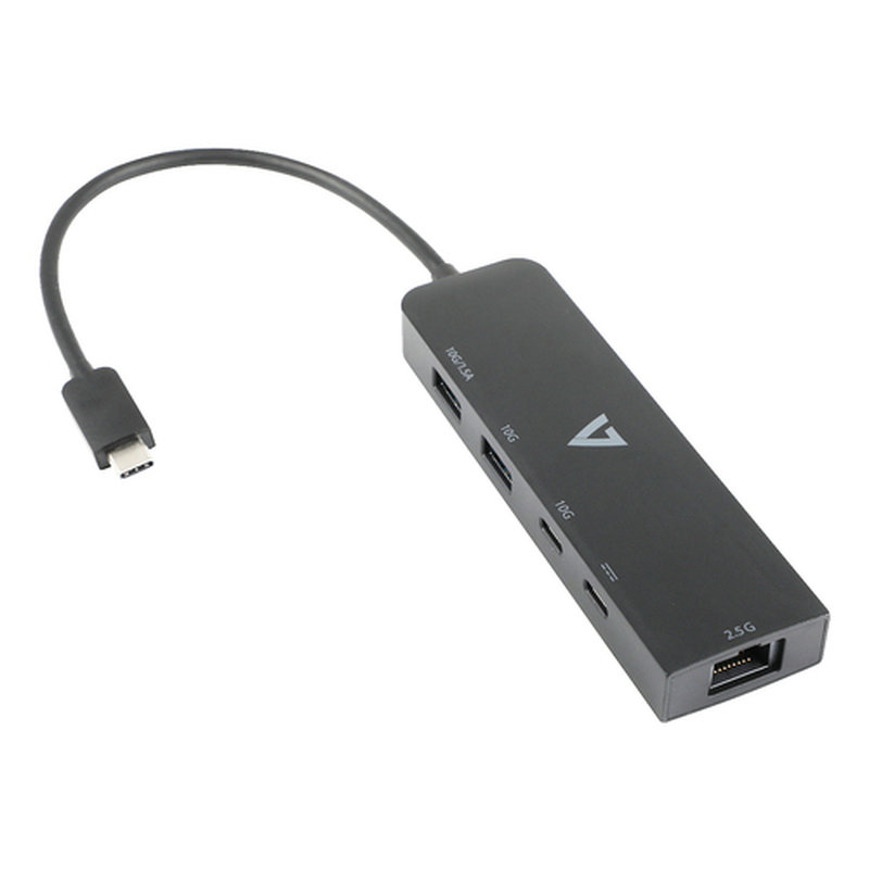 V7 Adaptador Ethernet 2.5 G USB-C macho a USB A hembra x 2, USB-C hembra x1, RJ45 hembra x1 negro V7 Adaptador Ethernet 2.5 G USB-C macho a USB A hembra x 2, USB-C hembra x1, RJ45 hembra x1 negro - Imagen 3