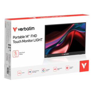 Verbatim Portable 14" FHD Touch Monitor LIGHT Monitor portátil Negro 35,6 cm (14") LCD 1920 x 1080 Pixeles