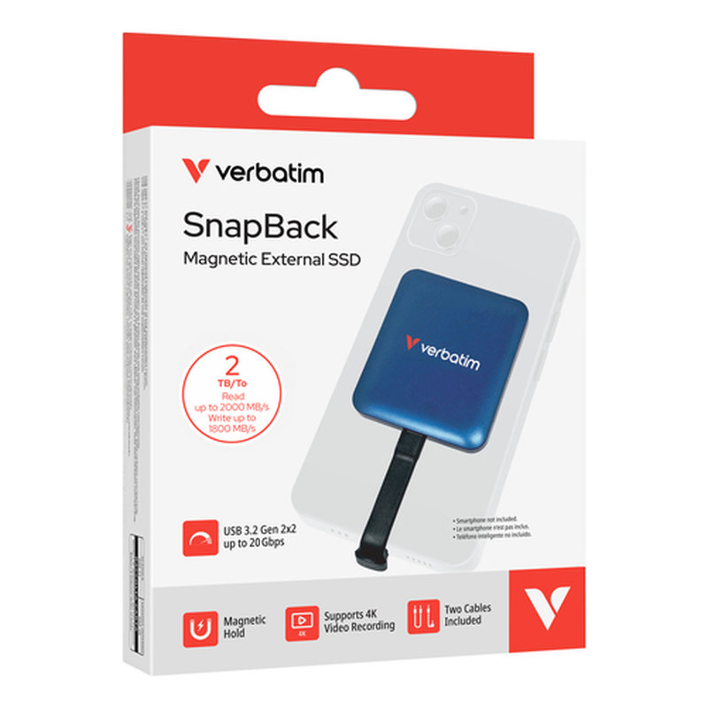 Verbatim SnapBack SSD 2 TB USB Tipo C USB 3.2 Gen 2x2 Azul - Imagen 4