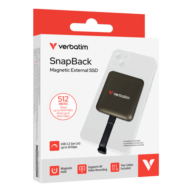 Verbatim SnapBack SSD 512 GB USB Tipo C USB 3.2 Gen 2x2 Negro - Imagen 6