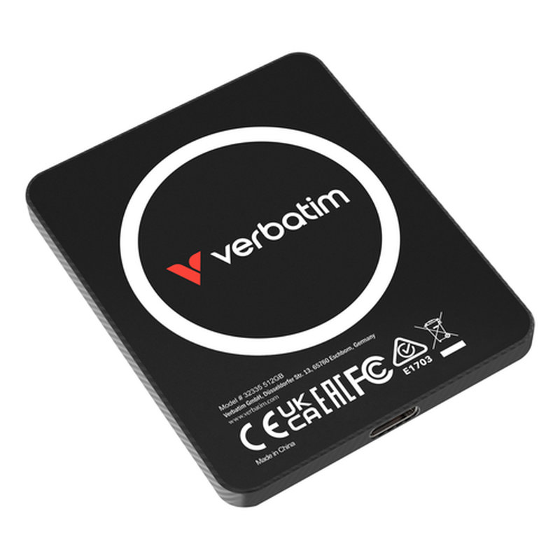 Verbatim SnapBack Ultra Slim SSD 512GB USB Tipo C USB 3.2 Gen 2x2 Negro