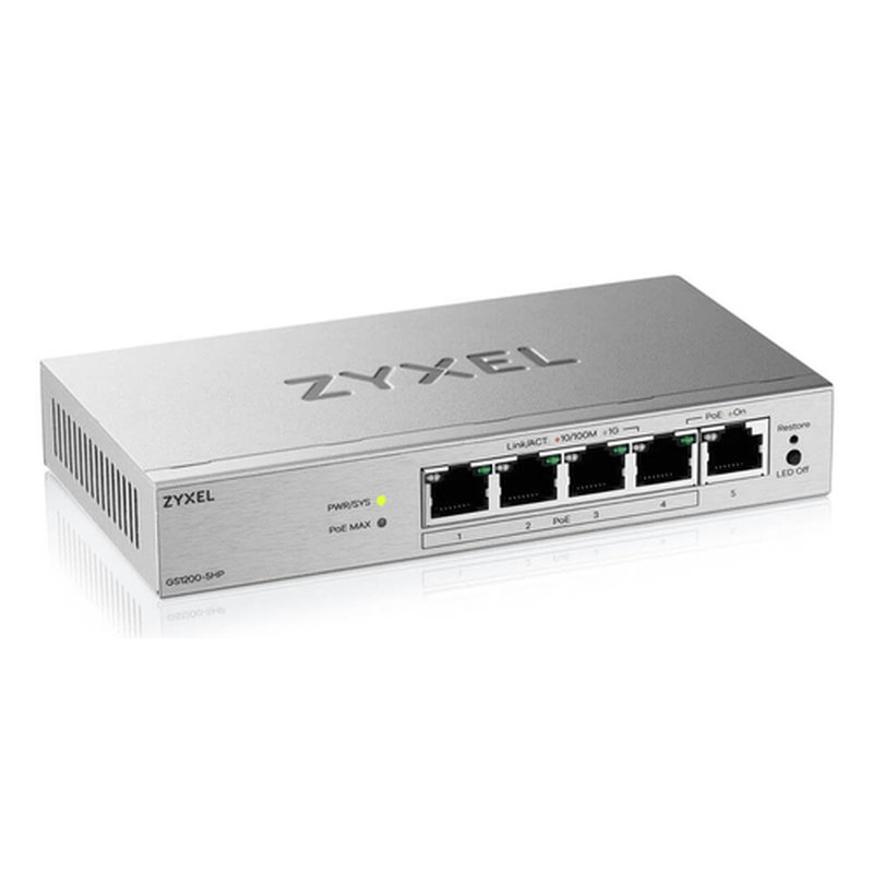 Zyxel GS1200-5HPV3 Gestionado L2 Gigabit Ethernet (10/100/1000) Energía sobre Ethernet (PoE) Escritorio Gris - Imagen 2