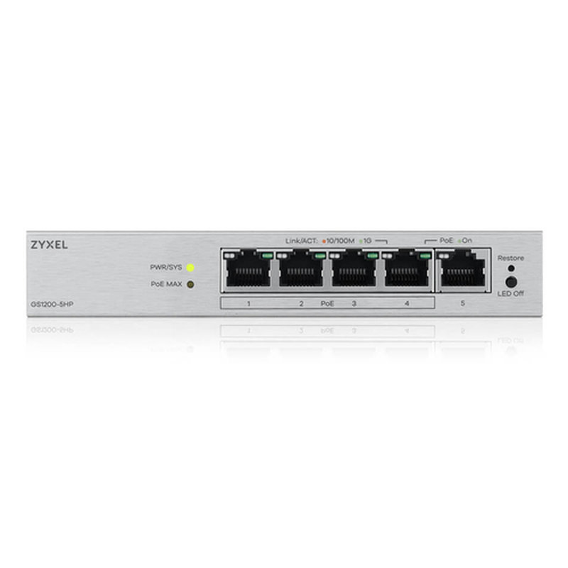 Zyxel GS1200-5HPV3 Gestionado L2 Gigabit Ethernet (10/100/1000) Energía sobre Ethernet (PoE) Escritorio Gris - Imagen 3