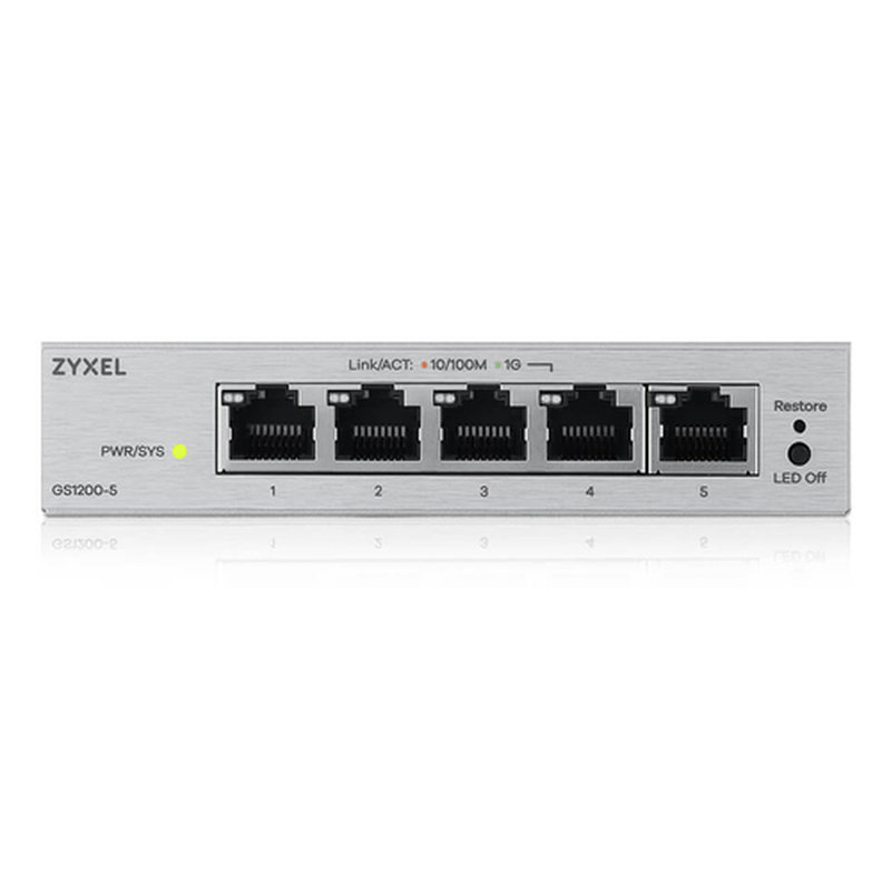 Zyxel GS1200-5V3 Gestionado L2 Gigabit Ethernet (10/100/1000) Escritorio Gris - Imagen 3