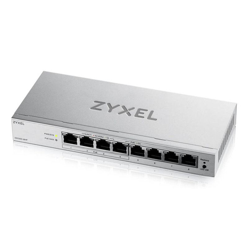 Zyxel GS1200-8HPV3 Gestionado L2 Gigabit Ethernet (10/100/1000) Energía sobre Ethernet (PoE) Escritorio Gris