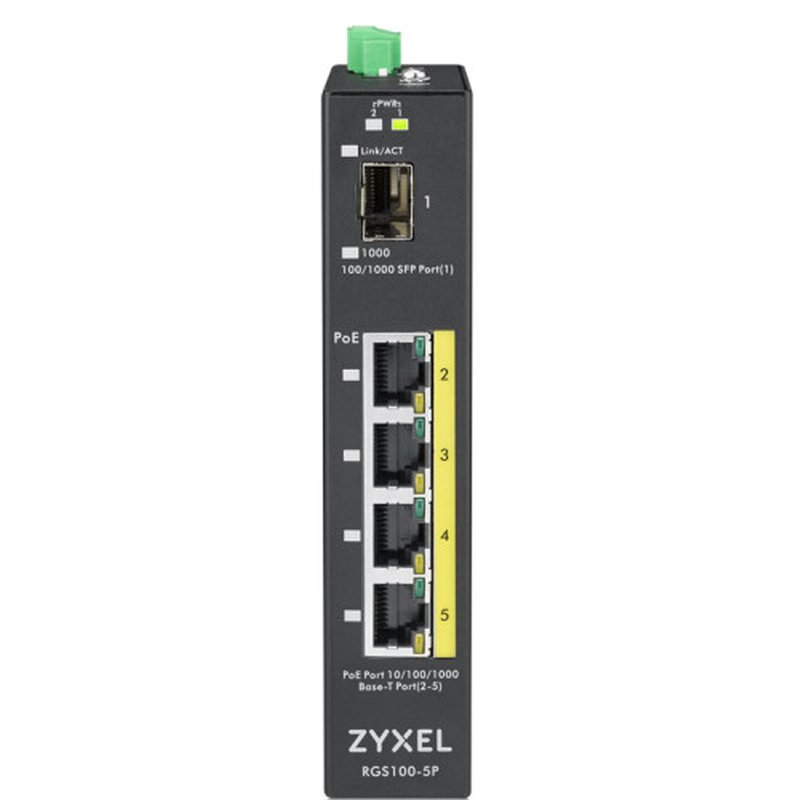 Zyxel RGS100-5P No administrado L2 Gigabit Ethernet (10/100/1000) Energía sobre Ethernet (PoE) Negro - Imagen 3