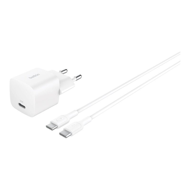 25W USB PD Wall Chrg w PPS WHT w/1m C-C