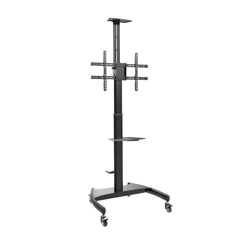 AISENS Soporte de Suelo ECO con Ruedas y Manivela, Bandeja para DVD y Soporte de Cámara para Monitor/TV 50Kg de 37-70, Negro AISENS Soporte de Suelo ECO con Ruedas y Manivela, Bandeja para DVD y Soporte de Cámara para Monitor/TV 50Kg de 37-70, Negro