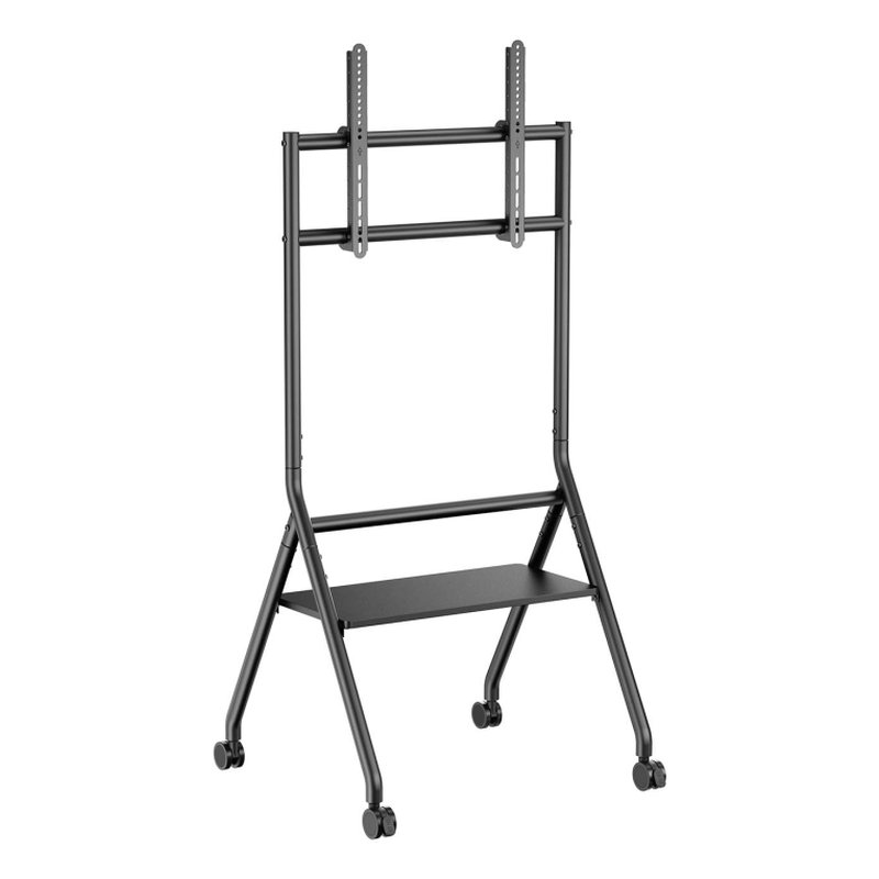 AISENS Soporte de suelo eco con rueda, 1 bandeja para pantalla interactiva/TV 80kg de 37-86, Negro