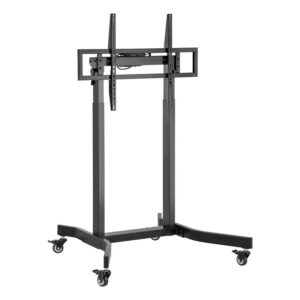 AISENS Soporte de suelo motorizado pro con ruedas para monitor/TV 120kg de 55-100, Negro