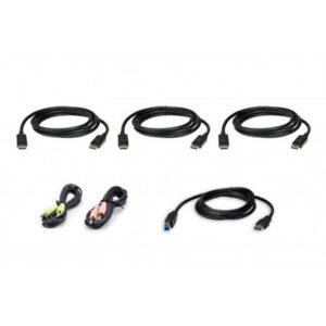 ATEN Kit de cable para KVM seguro DisplayPort triple display USB de 1,8 m