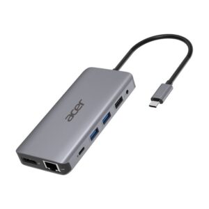 Acer HP.DSCAB.009 base para portátil y replicador de puertos Alámbrico USB 3.2 Gen 1 (3.1 Gen 1) Type-C Plata