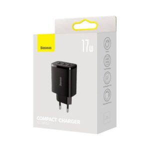 BASEUS COMPACT  CHARGER 3U 17W EU BLACK