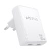 CARGADOR AISENS GAN PARED ULTRA DELGADO 30W 2XUSB-C PD3.0 QC4.0 BLANCO
