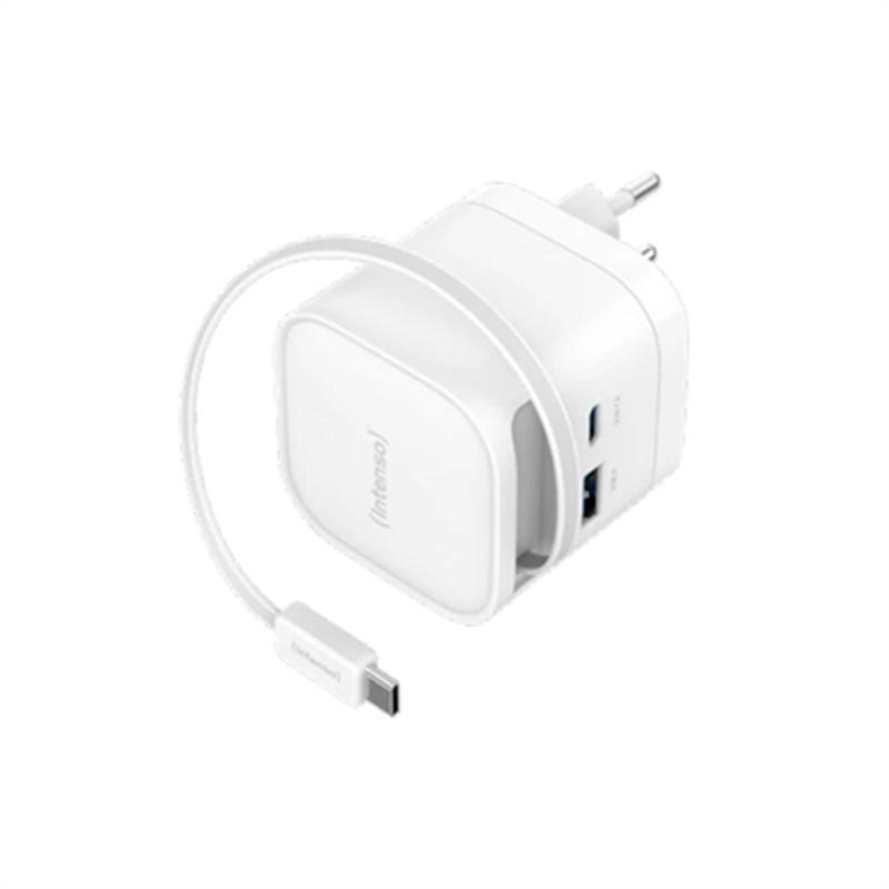 CARGADOR USB-C INTENSO W65ACIC 65W GAN USB USB-C WHITE + CABLE RETRACTIL USB-C CARGADOR USB-C INTENSO W65ACIC 65W GAN USB USB-C WHITE + CABLE RETRACTIL USB-C