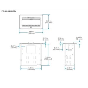 CRESTRON FLIPTOP FT2 SERIES CABLE MANAGEMENT SYSTEM, 202 SIZE, MECHANICAL, PASS-THROUGH LID, BLACK (FT2-202-MECH-PTL-B) 6511668
