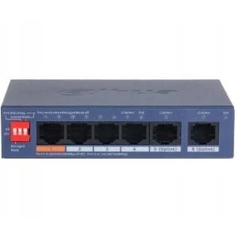 (DH-CS4006-4GT-60-V2) DAHUA SWITCH 6 PUERTOS CLOUD MANAGED GIGABIT, 4 PUERTOS POE, 60W, HI-POE, L2 - Imagen 2