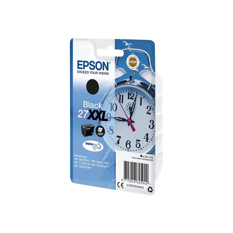 Epson Alarm clock Singlepack Black 27XXL DURABrite Ultra Ink - Imagen 2