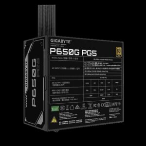 GIGABYTE P650G PCIE 5.1 Fuente de alimentación – PCIe 5.1, 80 PLUS Silver, ventilador de 120mm, compatible con ATX 3.1, enchufe EU