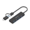 HUB AISENS USB 3.1 GEN1 USB-C/M Y USB-A/M-4XTIPO A/H NEGRO 15CM