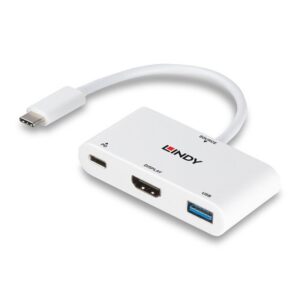 Lindy 43340 Adaptador gráfico USB 3840 x 2160 Pixeles Blanco