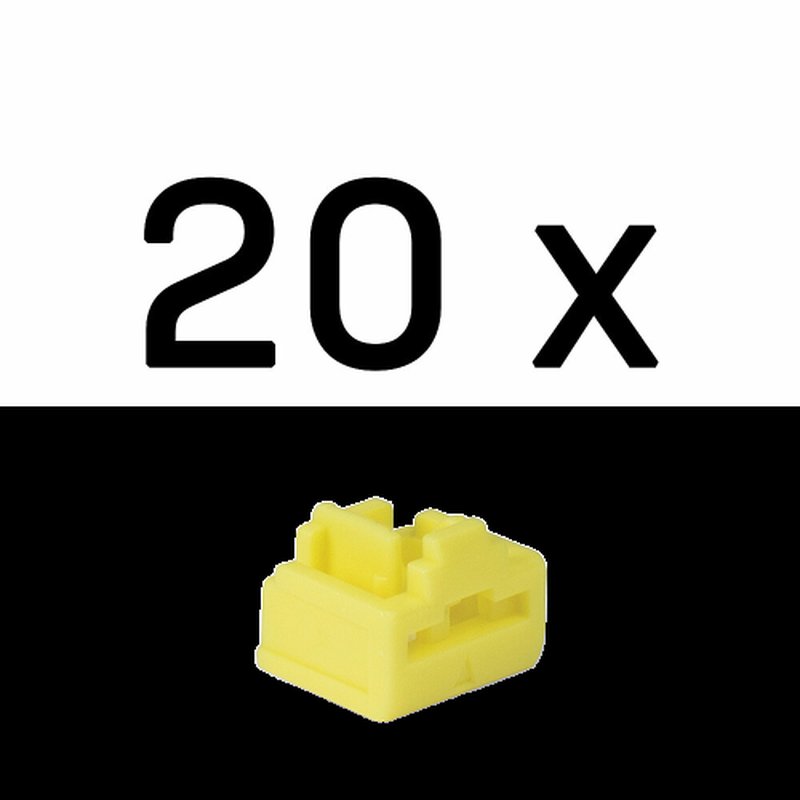 Lindy 47901 bloqueador de puerto RJ-45 Amarillo Acrilonitrilo butadieno estireno (ABS) 20 pieza(s)