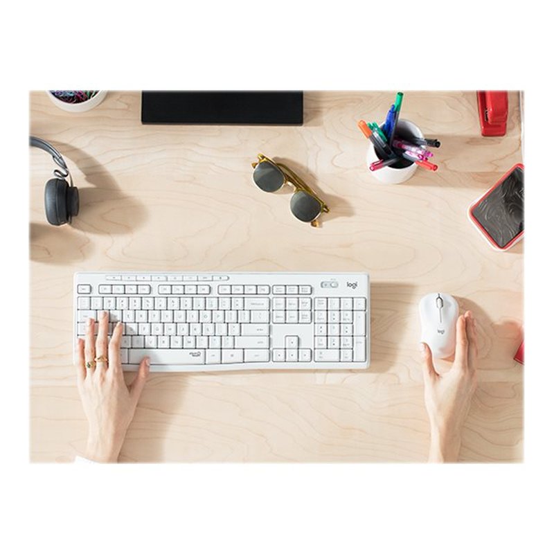 Logitech MK295 Silent Wireless Combo teclado Ratón incluido RF inalámbrico AZERTY Francés Blanco - Imagen 7