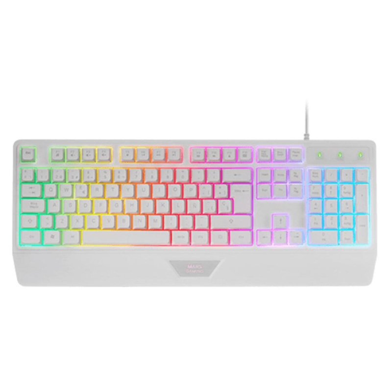 Mars Gaming MK124, Teclado Ergonómico H-Mech, Reposamuñecas Integrado, Iluminación FRGB Rainbow, Teclado Gaming Antighosting Avanzado, Teclado PC Completo Multiplataforma, Idioma Español, Blanco Mars Gaming MK124, Teclado Ergonómico H-Mech, Reposamuñecas Integrado, Iluminación FRGB Rainbow, Teclado Gaming Antighosting Avanzado, Teclado PC Completo Multiplataforma, Idioma Español, Blanco