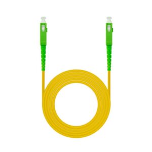 Nanocable Cable de Fibra Óptica SC/APC a SC/APC Monomodo Simplex LSZH, Amarillo, 3 m