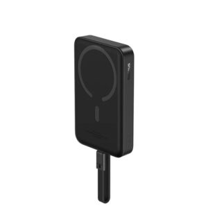 OS-BASEUS ENERFILL FM11 MAGNETIC POWER BANK WITH BUILT-IN USB CABLE 10000MAH 30W MOON WHITE