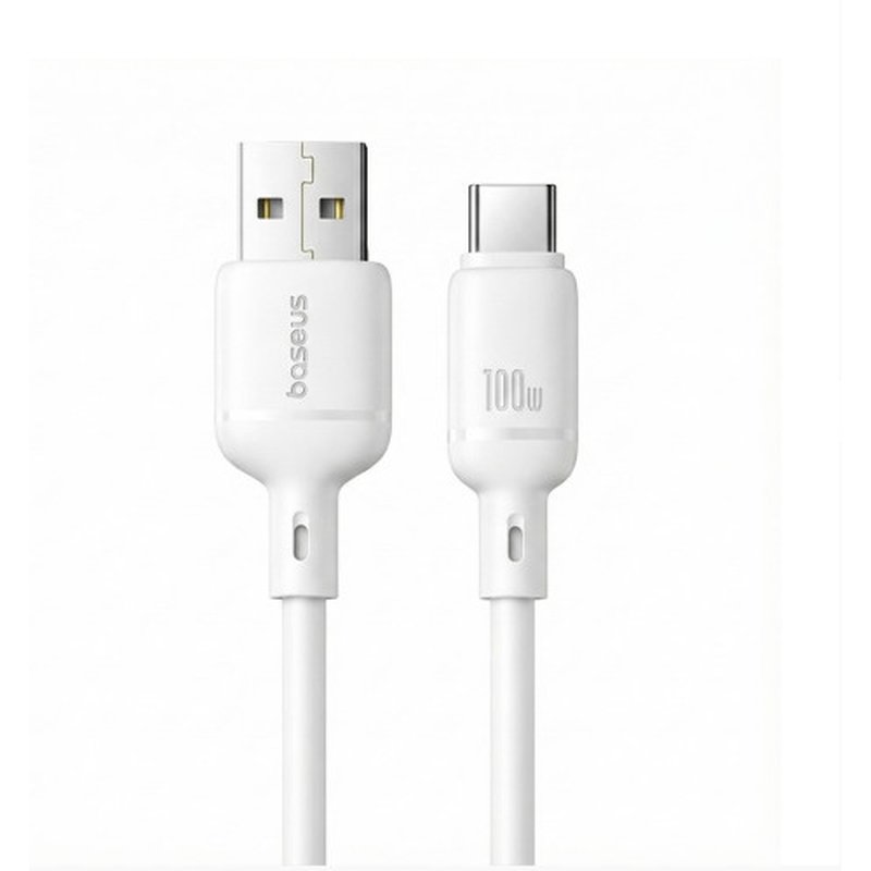 OS-BASEUS SILKY FAST CHARGING DATA CABLE USB-A TO USB-C 3A 2M MOON WHITE OS-BASEUS SILKY FAST CHARGING DATA CABLE USB-A TO USB-C 3A 2M MOON WHITE