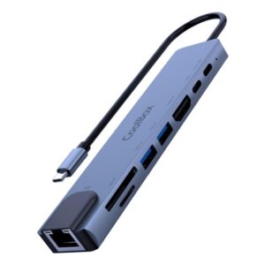PUERTO REPLICADOR USB-C COOLBOX HDMI + RJ45 + 2XUSB 3.0 + 2XUSB-C + SD + MICROSD